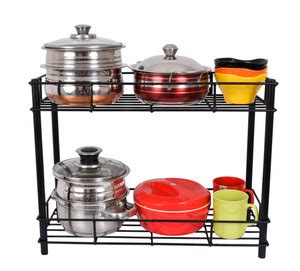D&V ENGINEERING Containers Kitchen Rack Iron Multipurpose 2-Tier ...