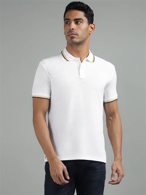 men white regular fit solid polo neck thirt tsh 0141 white – Richlook