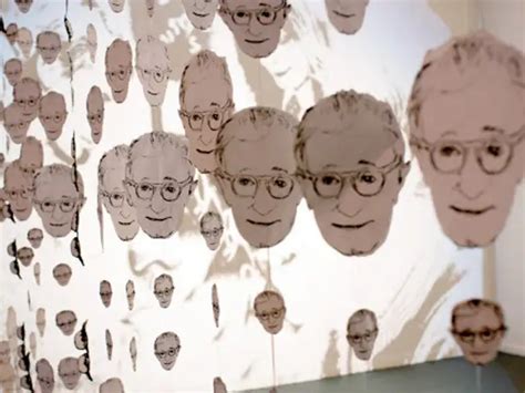 February 10, 2014 - Images in the likeness of Woody Allen hang at an ...