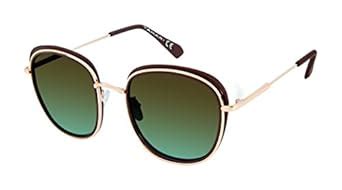 Buy Elie Tahari Women's Th695 Brgld Round Sunglasses, Brown/Gold, 55 mm ...