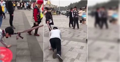 内有视频！男子被女友以围巾绑着颈项，牵着在地上爬行学狗吠~网民：标准发情公狗配婊子!?