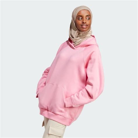 adidas Women's Lifestyle ALL SZN Fleece Boyfriend Hoodie - Pink | Free ...