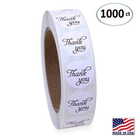 1 Inch Round Thank You Sticker Labels In Script Calligraphy ...