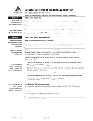 Calpers Retirement Application - Fill Online, Printable, Fillable ...