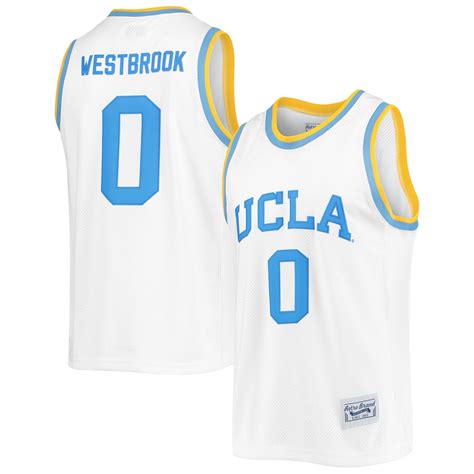 Men's Original Retro Brand Russell Westbrook White UCLA Bruins ...