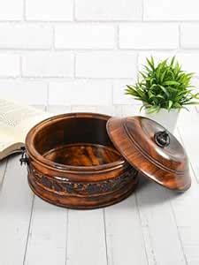 Buy CLIO'S HERITAGE STORE Wooden carvings Handcraft Chapati Box Roti ...