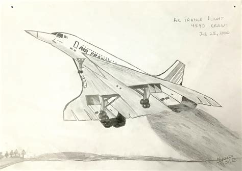 Here’s another drawing: A depiction of the Concorde Air France flight ...