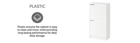 Ikea Plastic Bissa Shoe Cabinet With 2 Compartments - White, 49X93 Cm ...