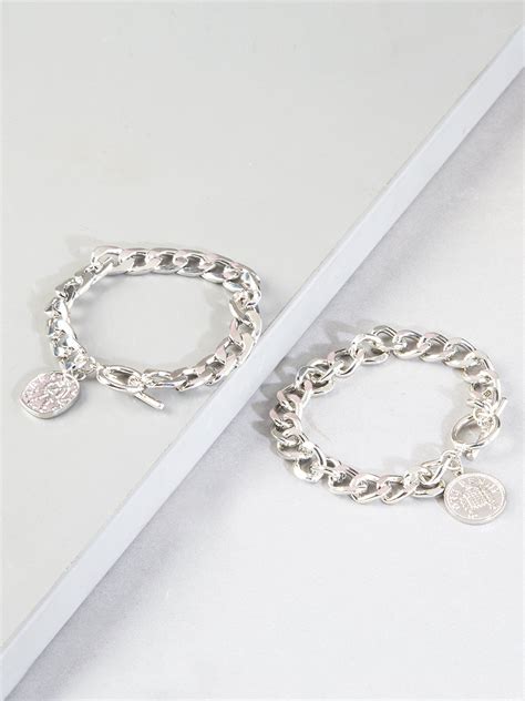 Buy CHAIN BRACELET WITH CHARM 123292SILVERNA – KAZO