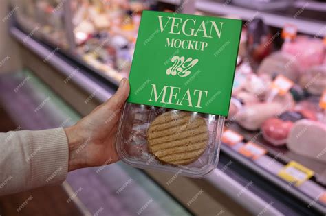 Premium PSD | Supermarket vegan food packaging mockup