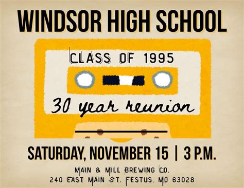 Windsor High School :: Class of 1995 :: 30 Year Class Reunion , Main ...