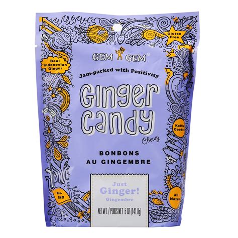 Gem Gem Ginger Candy Chewy Ginger Chews Original, 5.0oz, Pack of 1 ...