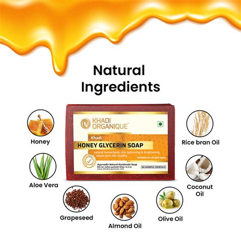 Khadi Organique Honey Glycerine Soap | Ayurvedic Honey Glycerine Soap ...