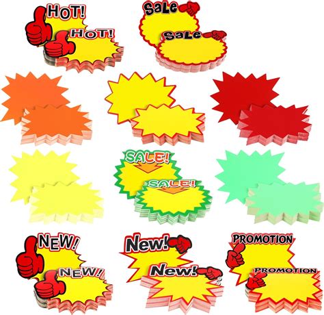 220 Pieces Neon Star Burst Blank Retail Price Signs India | Ubuy