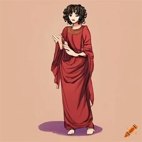 Calpurnia character from julius caesar in a full body drawing on Craiyon