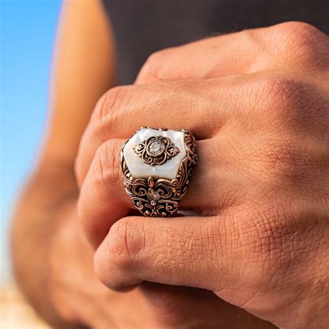 Red Zircon Gemstone Silver Ring Fleur De Lis Men and Women - Etsy India