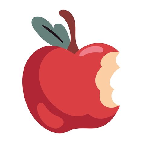 Bitten apple fruit icon | Free Vector