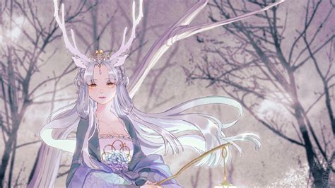 Download wallpaper 2048x1152 girl, nymph, horns, anime, art ultrawide ...
