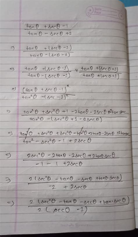 tan theta +sec theta -1÷tan. theta - sec theta + 1=sec theta +tan theta ...