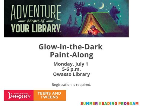 Glow-in-the-Dark Paint-Along, Owasso Library, 1 July 2024 | AllEvents.in