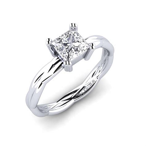 Order Engagement Ring Courtly in Princess cut 0.93 Carat 14ct White ...