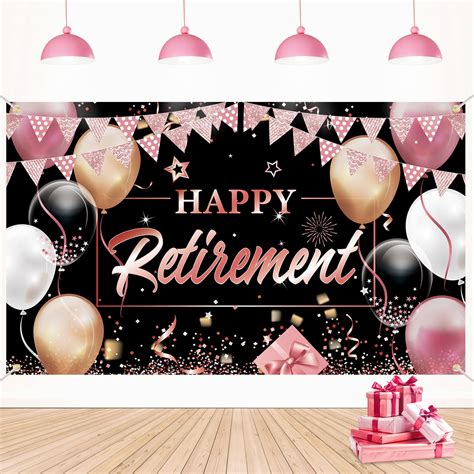 Buy Happy Retirement Decorations Party Backdrop, Extra Large Retirement ...