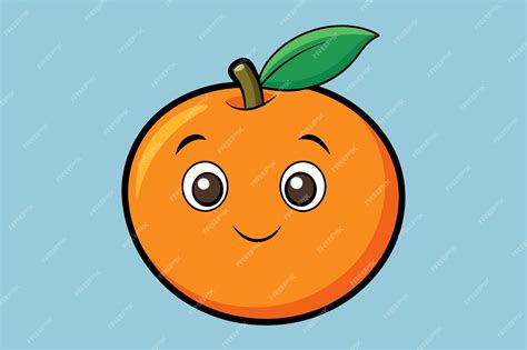 Premium Vector | A cartoon drawing of an orange with a face drawn on it