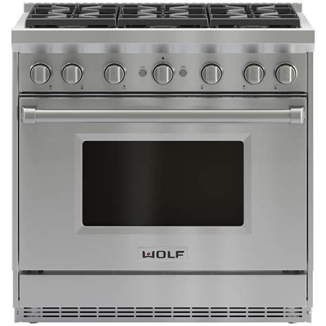 Wolf 36 in. 5.5 cu. ft. Standard Convection Gas Range with 6 Sealed ...