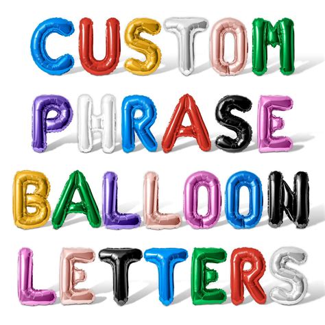 Letter Balloons - Custom Phrase 16" Inch Alphabet Letters & Numbers ...