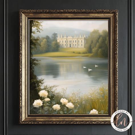 Pride and Prejudice Pemberley Estate Painting, Jane Austen Inspired ...