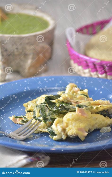 Scrambled Eggs with Spinach Stock Image - Image of breakfast, eggs ...