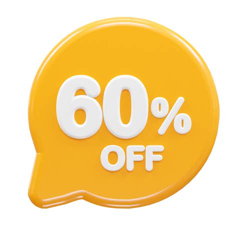 60 percent off text effect 3d rendering illustration 29730488 PNG