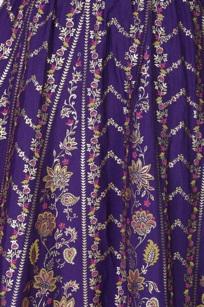 Buy Purple Ethnic Motifs Crepe Wide Leg Ankle Length Skirt Online for ...