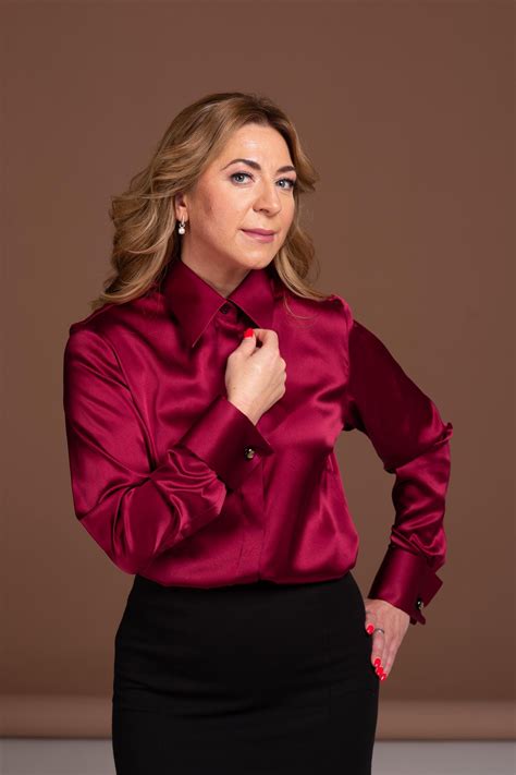 Pure Mulberry Silk Maroon Dark Red Blouse, French Cuff Silk Shirt ...