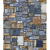 Impression Vinyl Peel And Stick, Self Adhesive Modern 3D Brick Stone ...