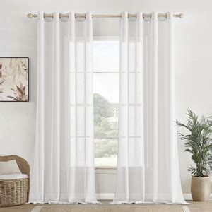 HOMEMONDE 213 cm (7 ft) Cotton Transparent Door Curtain (Pack Of 2 ...