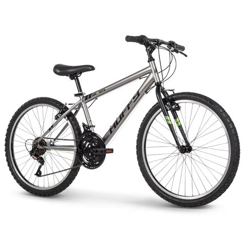 Huffy Granite 24-inch Boys' 15-Speed Hardtail Mountain Bike, Grey ...