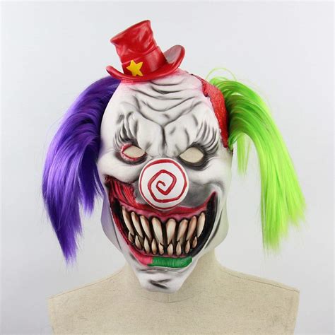 Buy Weichunya Halloween Explosive Head Mouth Long Tongue Clown Curly ...