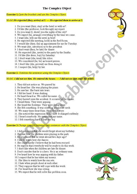 Image result for Complex Object Worksheet
