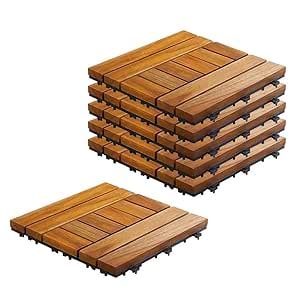Sharpex Deck Tiles with Interlocking | 1 Piece Teck Wood Floor Decking ...