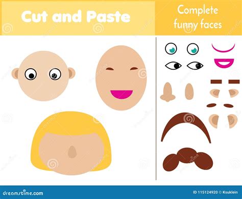 Cut and Paste Children Educational Game. Paper Cutting Activity ...