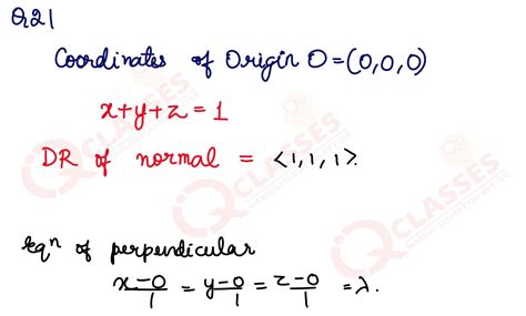 Q21 In each of the following problems, find the coordinates of the foot ...