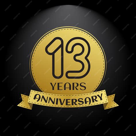 Premium Vector | 13 year anniversary celebration happy 13th year ...