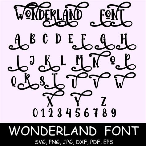 Alice in Wonderland Font SVG, Instant Download, Alice in Wonderland ...