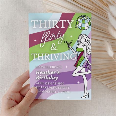 Thirty Flirty and Thriving, 13 Going on 30, 30th Birthday Invitation ...