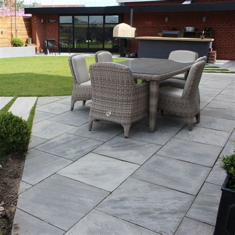 Kandla Grey Indian Sandstone Paving Slabs - Riven | 600x600 - 22mm ...
