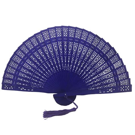 Wooden Hand Fans Pack of Six Mix Bright Random Colours Multi Colour ...