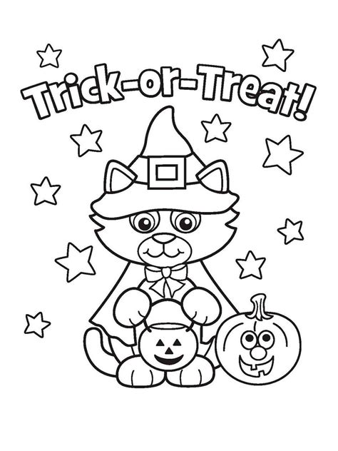 Halloween Cat coloring page - Free printable