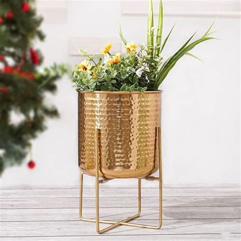 Urban Born Planter with Iron Plant Stand and Flower Pot for Home Decor ...