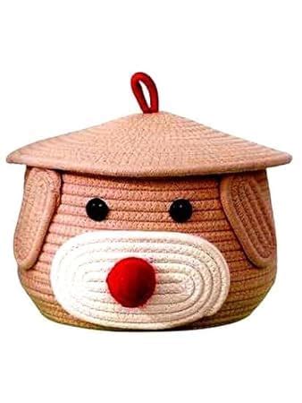 Infinity Rugs Store Multi-Purpose Cute Jute Basket with Lid Storage ...